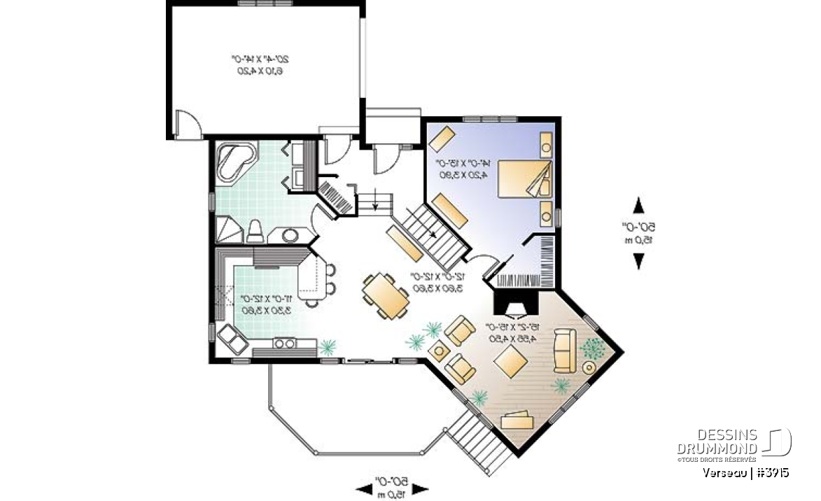 Rez-de-chaussée - Bungalow style chalet, grande galerie, foyer au gaz, fenestration abondante, un seule chambre au rdc.  - Verseau