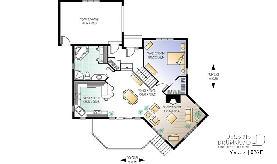 Rez-de-chaussée - Bungalow style chalet, grande galerie, foyer au gaz, fenestration abondante, un seule chambre au rdc.  - Verseau