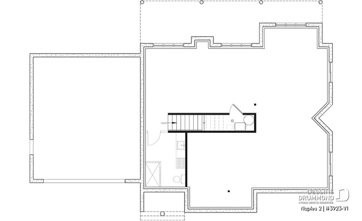 Sous-sol - Modèle de maison style chalet de ski avec plafond cathédrale et vue sur la montagne ou plan d'eau - Naples 2