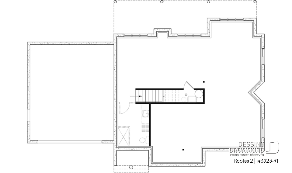 Sous-sol - Modèle de maison style chalet de ski avec plafond cathédrale et vue sur la montagne ou plan d'eau - Naples 2