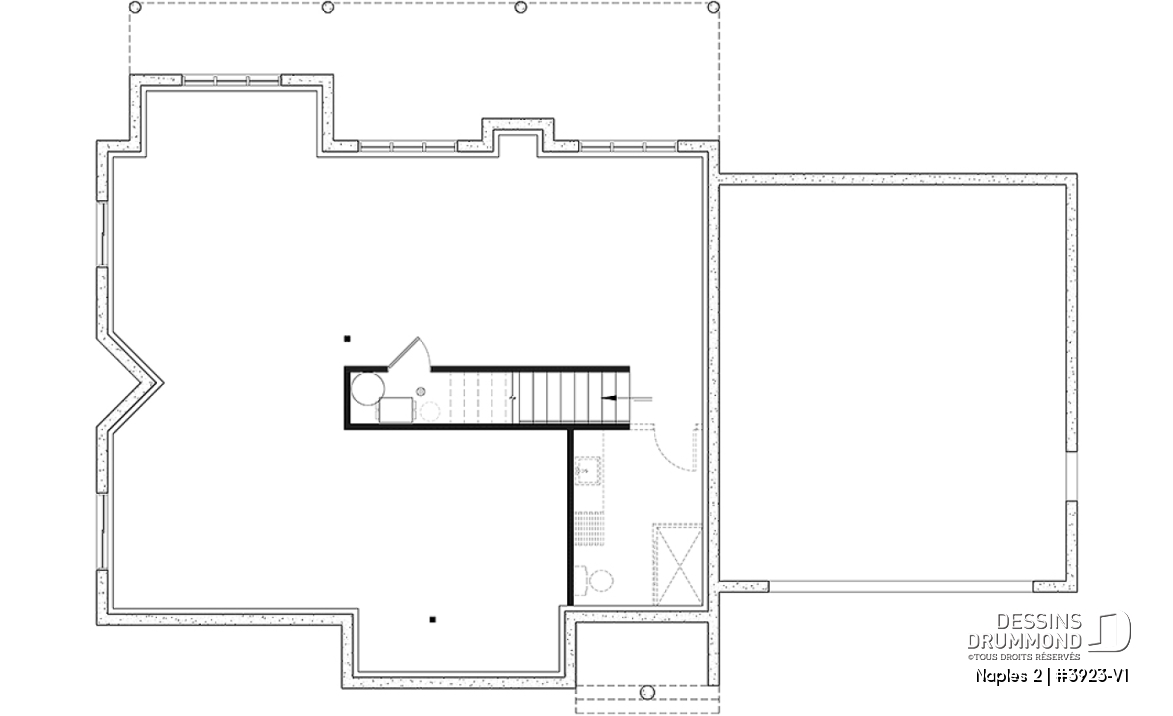 Sous-sol - Modèle de maison style chalet de ski avec plafond cathédrale et vue sur la montagne ou plan d'eau - Naples 2