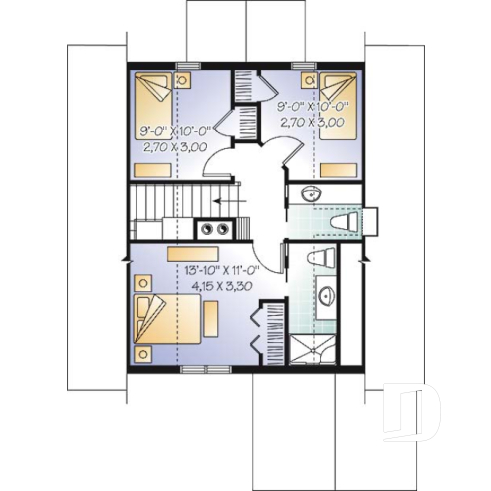 Étage - Chalet bord de lac, 3 chambres, balcon abri-moustiquaire, espace ouvert & foyer, 2.5 salles de bain, buanderie - Analie 2 