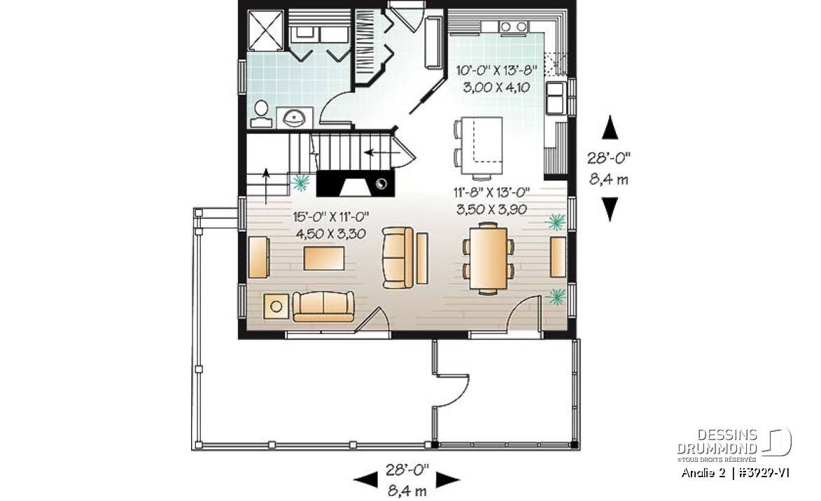 Rez-de-chaussée - Chalet bord de lac, 3 chambres, balcon abri-moustiquaire, espace ouvert &amp; foyer, 2.5 salles de bain, buanderie - Analie 2 