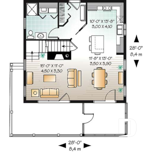 Rez-de-chaussée - Chalet bord de lac, 3 chambres, balcon abri-moustiquaire, espace ouvert & foyer, 2.5 salles de bain, buanderie - Analie 2 
