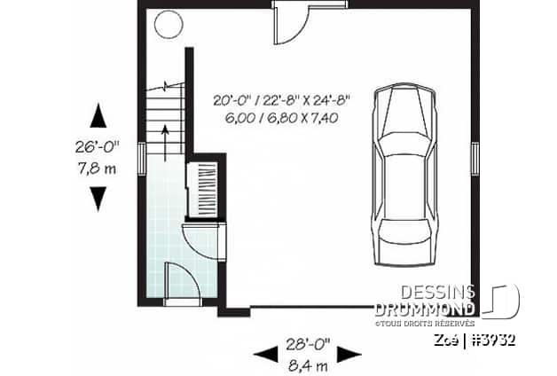 Rez-de-chaussée - Garage double avec logement à l'étage - Zoé