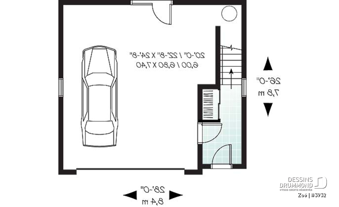 Rez-de-chaussée - Garage double avec logement à l'étage - Zoé