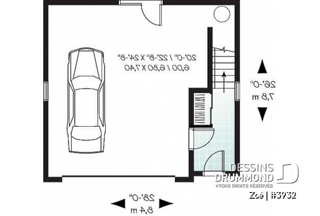 Rez-de-chaussée - Garage double avec logement à l'étage - Zoé