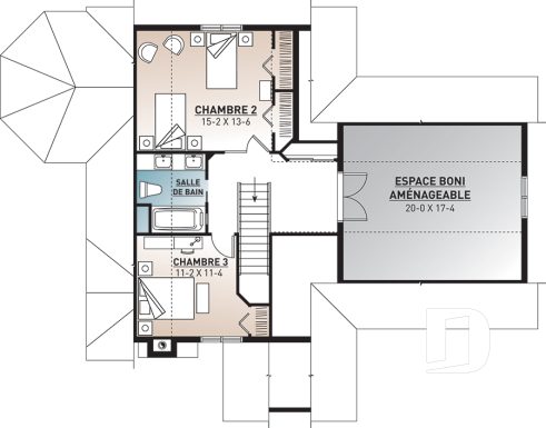 Étage - Superbe maison champêtre 3 chambres avec abri moustiquaire, grand espace boni, garage double - Augustin