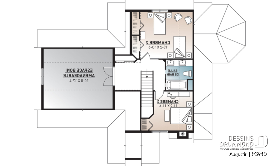 Étage - Superbe maison champêtre 3 chambres avec abri moustiquaire, grand espace boni, garage double - Augustin