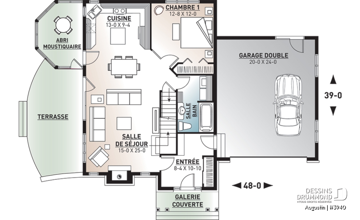 Rez-de-chaussée - Superbe maison champêtre 3 chambres avec abri moustiquaire, grand espace boni, garage double - Augustin
