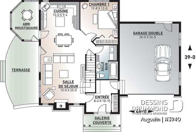 Rez-de-chaussée - Superbe maison champêtre 3 chambres avec abri moustiquaire, grand espace boni, garage double - Augustin