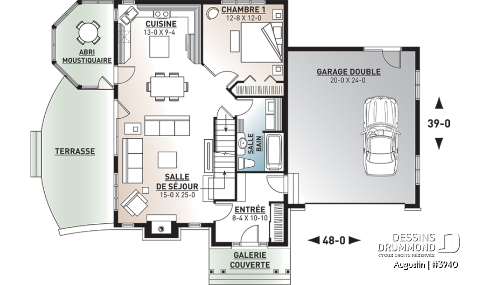 Rez-de-chaussée - Superbe maison champêtre 3 chambres avec abri moustiquaire, grand espace boni, garage double - Augustin