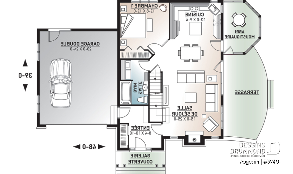 Rez-de-chaussée - Superbe maison champêtre 3 chambres avec abri moustiquaire, grand espace boni, garage double - Augustin