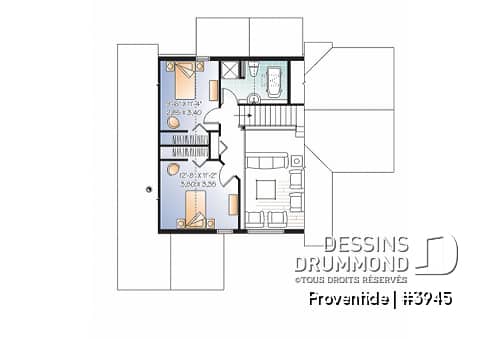 Étage - Maison style chalet panoramique avec chambre des maîtres au rez-de-chaussée, foyer, plancher à aire ouverte - Proventide