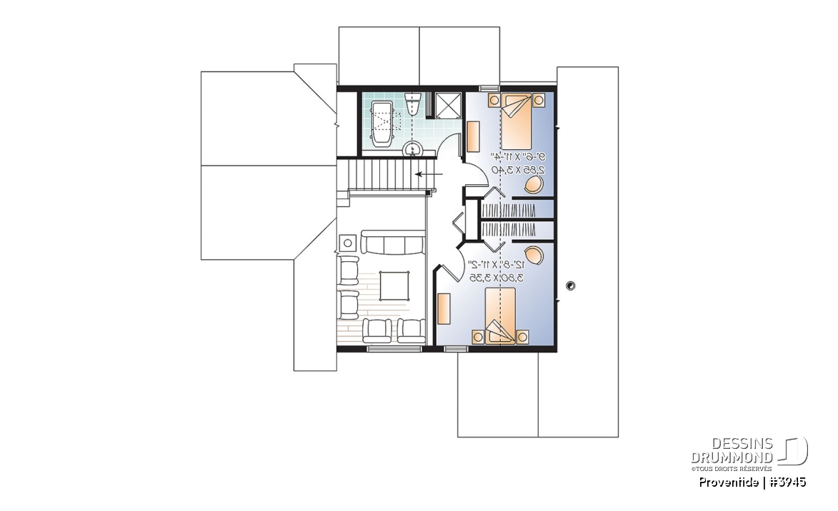 Étage - Maison style chalet panoramique avec chambre des maîtres au rez-de-chaussée, foyer, plancher à aire ouverte - Proventide