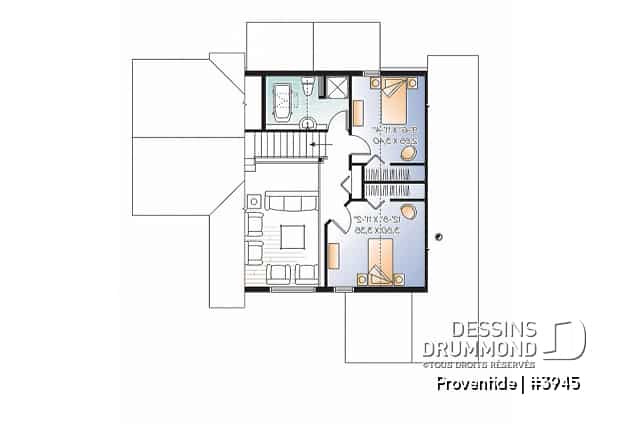 Étage - Maison style chalet panoramique avec chambre des maîtres au rez-de-chaussée, foyer, plancher à aire ouverte - Proventide