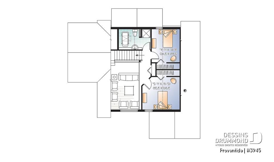 Étage - Maison style chalet panoramique avec chambre des maîtres au rez-de-chaussée, foyer, plancher à aire ouverte - Proventide
