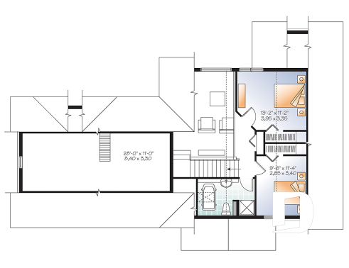 Étage - Magnifique plan de chalet 4-saisons, grand balcon arrière, plafond cathédrale, foyer double, 3 chambres - Proventide 2