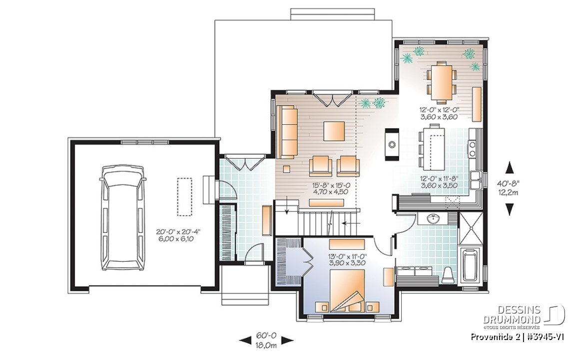 Rez-de-chaussée - Magnifique plan de chalet 4-saisons, grand balcon arrière, plafond cathédrale, foyer double, 3 chambres - Proventide 2