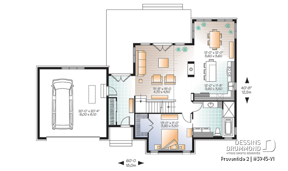 Rez-de-chaussée - Magnifique plan de chalet 4-saisons, grand balcon arrière, plafond cathédrale, foyer double, 3 chambres - Proventide 2