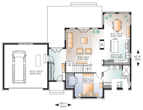 Rez-de-chaussée - Magnifique plan de chalet 4-saisons, grand balcon arrière, plafond cathédrale, foyer double, 3 chambres - Proventide 2