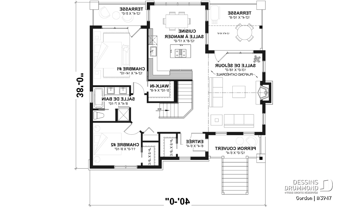 Rez-de-chaussée - Plan de plain-pied avec rez-de-jardin, belle lumière naturelle, grande terrasse - Gordon