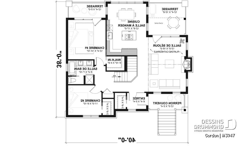 Rez-de-chaussée - Plan de plain-pied avec rez-de-jardin, belle lumière naturelle, grande terrasse - Gordon