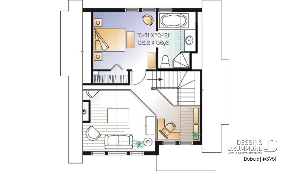 Étage - Chalet d'inspiration scandinave, de ski avec vue panoramique, 1 à 3 chambres, mezzanine - Dubois