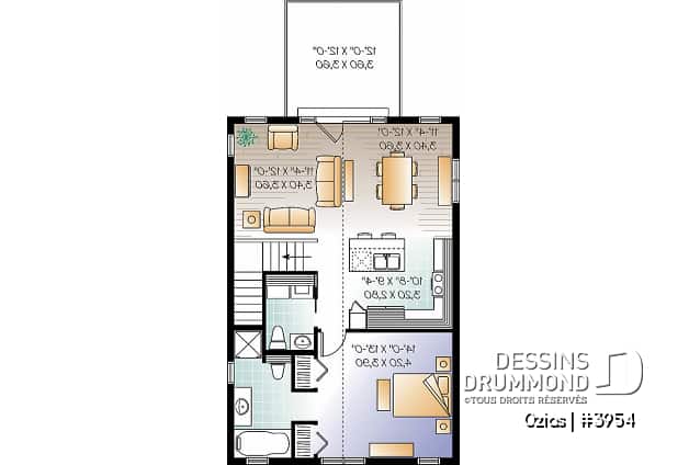 Étage - Plan de garage avec logement à l'étage, espace pour une voiture & atelier au r-d-c, plafond cathédral, écono - Ozias
