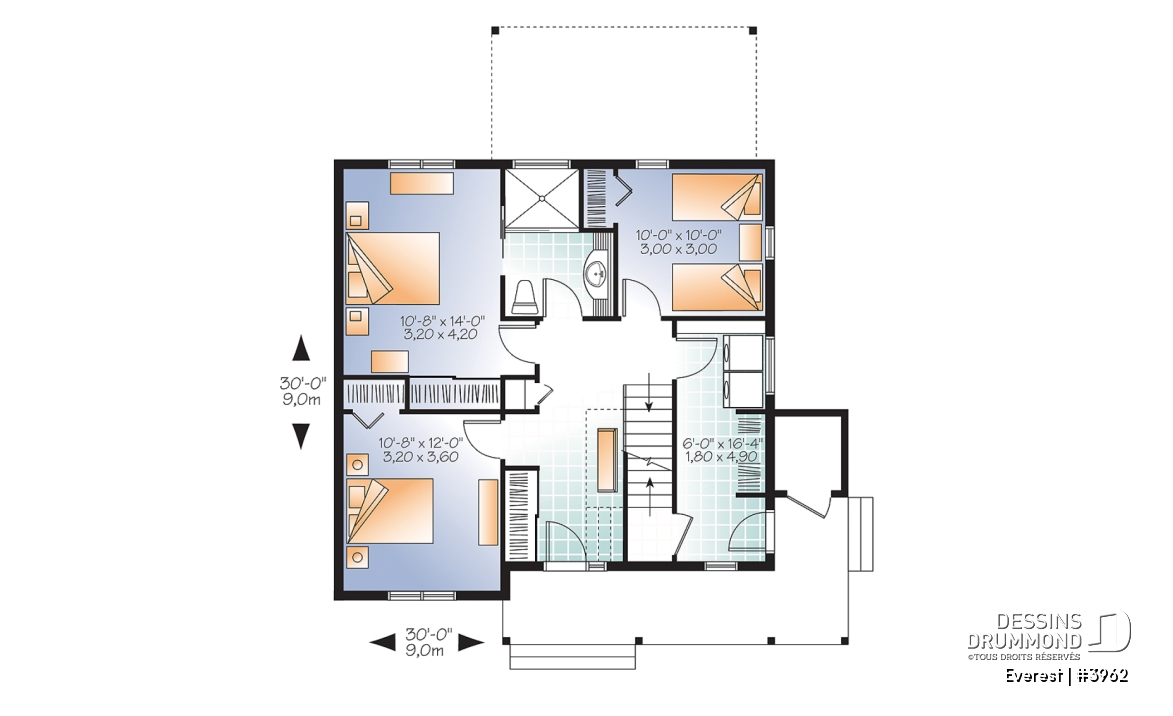 Rez-de-chaussée - Maison genre chalet de ski, plancher inversé, aire ouverte à l'étage, foyer pour cuisine et salon, 3 chambres - Everest