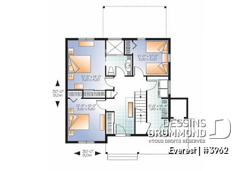 Rez-de-chaussée - Maison genre chalet de ski, plancher inversé, aire ouverte à l'étage, foyer pour cuisine et salon, 3 chambres - Everest