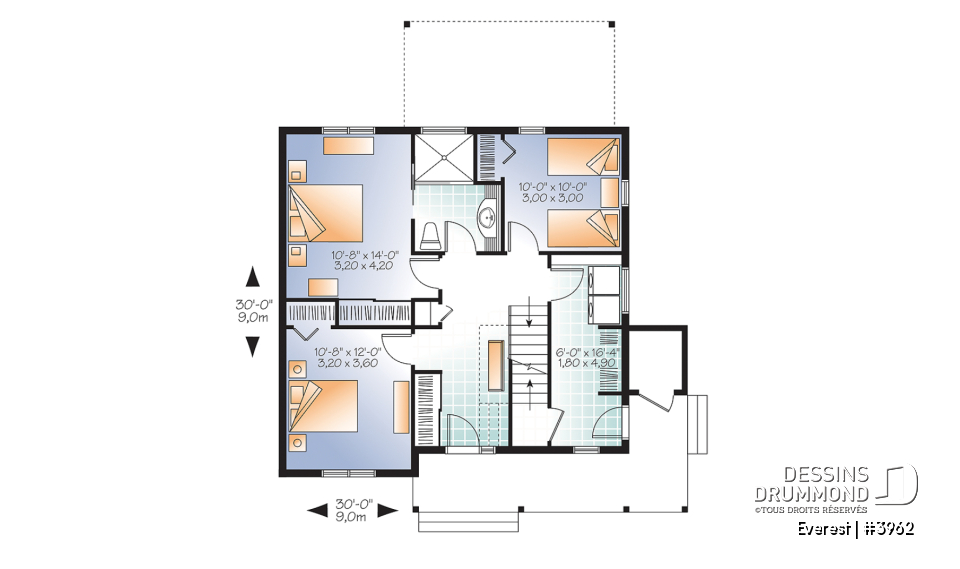 Rez-de-chaussée - Maison genre chalet de ski, plancher inversé, aire ouverte à l'étage, foyer pour cuisine et salon, 3 chambres - Everest