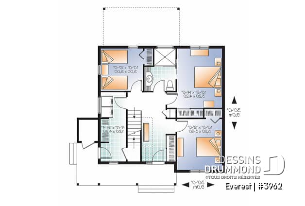 Rez-de-chaussée - Maison genre chalet de ski, plancher inversé, aire ouverte à l'étage, foyer pour cuisine et salon, 3 chambres - Everest