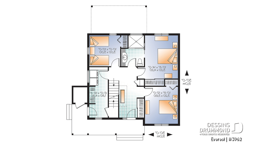 Rez-de-chaussée - Maison genre chalet de ski, plancher inversé, aire ouverte à l'étage, foyer pour cuisine et salon, 3 chambres - Everest