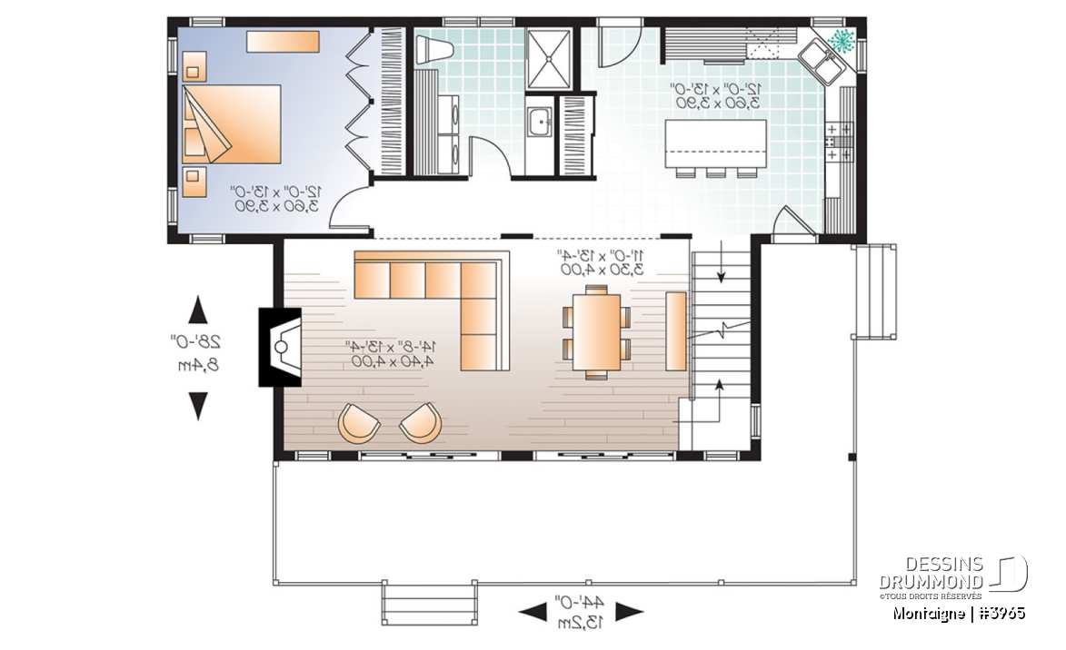 Rez-de-chaussée - Chalet 2 étages, style scandinave, espace conviviale, 3 chambres, poutres au plafond - Montaigne