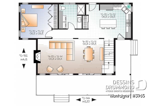 Rez-de-chaussée - Chalet 2 étages, style scandinave, espace conviviale, 3 chambres, poutres au plafond - Montaigne