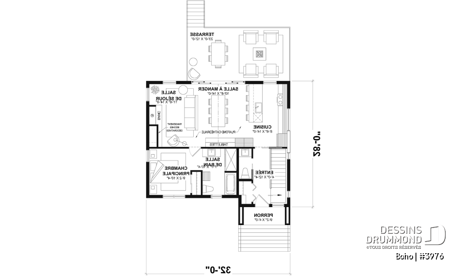 Rez-de-chaussée - Modèle de maison moderne, s-sol aménagé optionnel pour un total de 4 chambres, 2 salons et 2.5 salles de bain - Boho