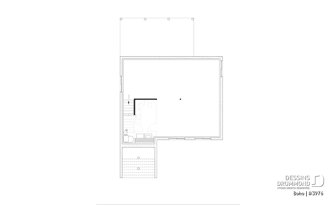 Sous-sol aménageable - Modèle de maison moderne, s-sol aménagé optionnel pour un total de 4 chambres, 2 salons et 2.5 salles de bain - Boho