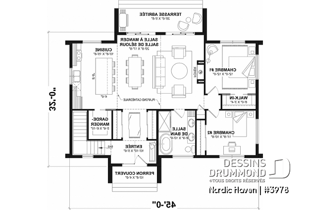 Rez-de-chaussée - Modèle style chalet Scandinave Moderne avec option de finition du sous-sol pour total de 4-5 chambres - Nordic Haven