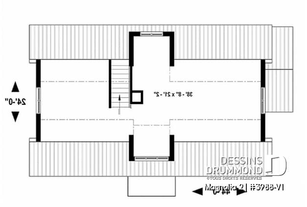 Étage - Maison de style fermette moderne à aire ouverte avec foyer, cuisine avec îlot, salle de bain privé aux parents - Magnolia 2
