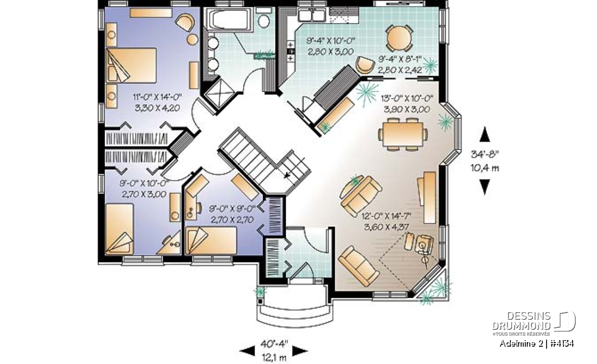 Rez-de-chaussée - Bungalow abordable de 3 chambres, grande salle de séjour et vestibule - Adelmine 2