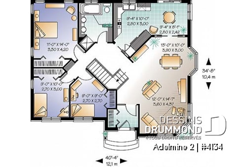 Rez-de-chaussée - Bungalow abordable de 3 chambres, grande salle de séjour et vestibule - Adelmine 2