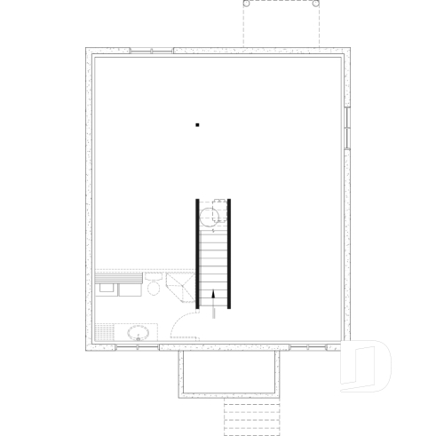 Sous-sol aménageable - Plan de maison économique, farmhouse moderne, jusqu'à 5 chambres, sous-sol aménageable, aire ouverte - Arthur 3