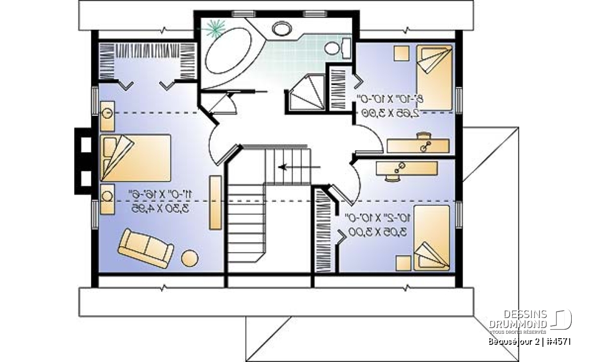 Étage - Cottage style Scandinave, avec espace ouvert, banquette, 3 chambres, ch. des maîtres avec walk-in - Beauséjour 2