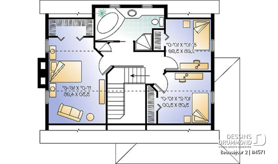Étage - Cottage style Scandinave, avec espace ouvert, banquette, 3 chambres, ch. des maîtres avec walk-in - Beauséjour 2