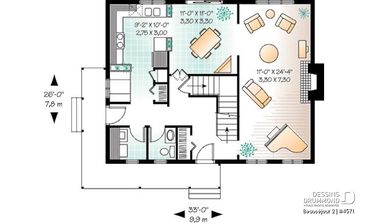 Rez-de-chaussée - Cottage style Scandinave, avec espace ouvert, banquette, 3 chambres, ch. des maîtres avec walk-in - Beauséjour 2