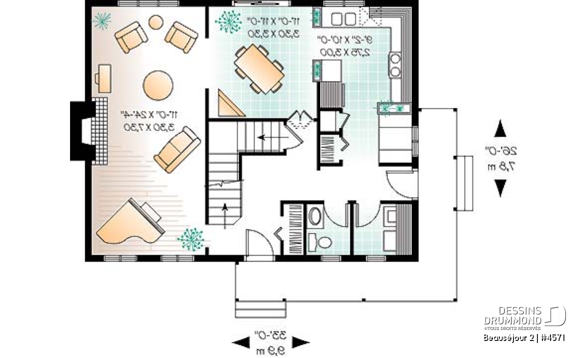 Rez-de-chaussée - Cottage style Scandinave, avec espace ouvert, banquette, 3 chambres, ch. des maîtres avec walk-in - Beauséjour 2