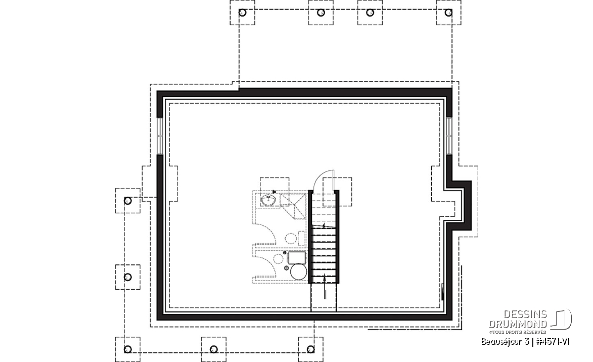 Sous-sol aménageable - Maison de campagne, 3 chambres, grand îlot, garde-manger, foyer, cuisine extérieure sur terrasse abritée - Beauséjour 3