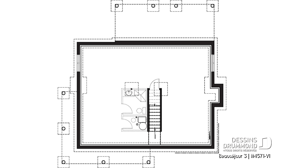 Sous-sol aménageable - Maison de campagne, 3 chambres, grand îlot, garde-manger, foyer, cuisine extérieure sur terrasse abritée - Beauséjour 3