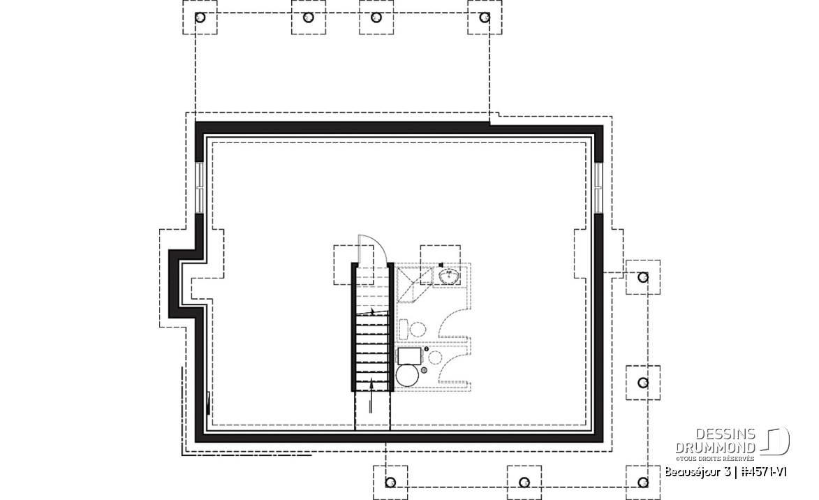 Sous-sol aménageable - Maison de campagne, 3 chambres, grand îlot, garde-manger, foyer, cuisine extérieure sur terrasse abritée - Beauséjour 3